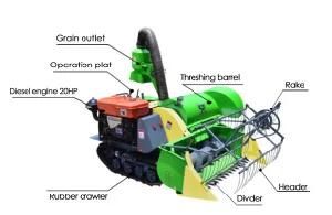 Factory Rice Harvester Diesel Engine Wheat Combine Harvester