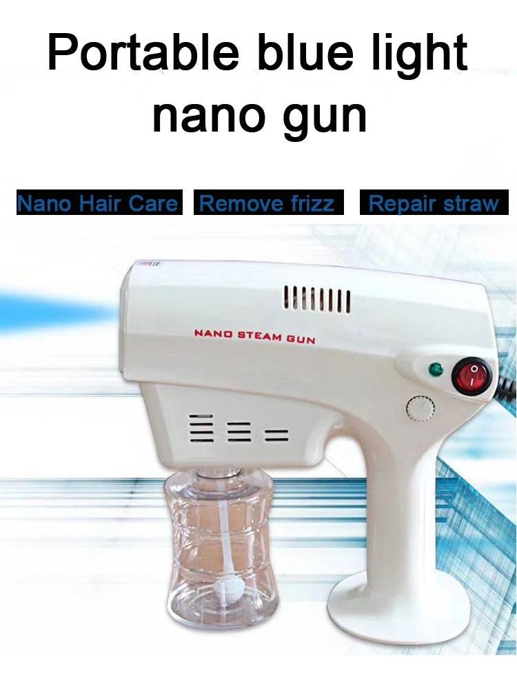 2020 Hot Sales Electric Nano Steriliation Fogger Spray Guns Micro Nano Bluelight Hair Spray Gun