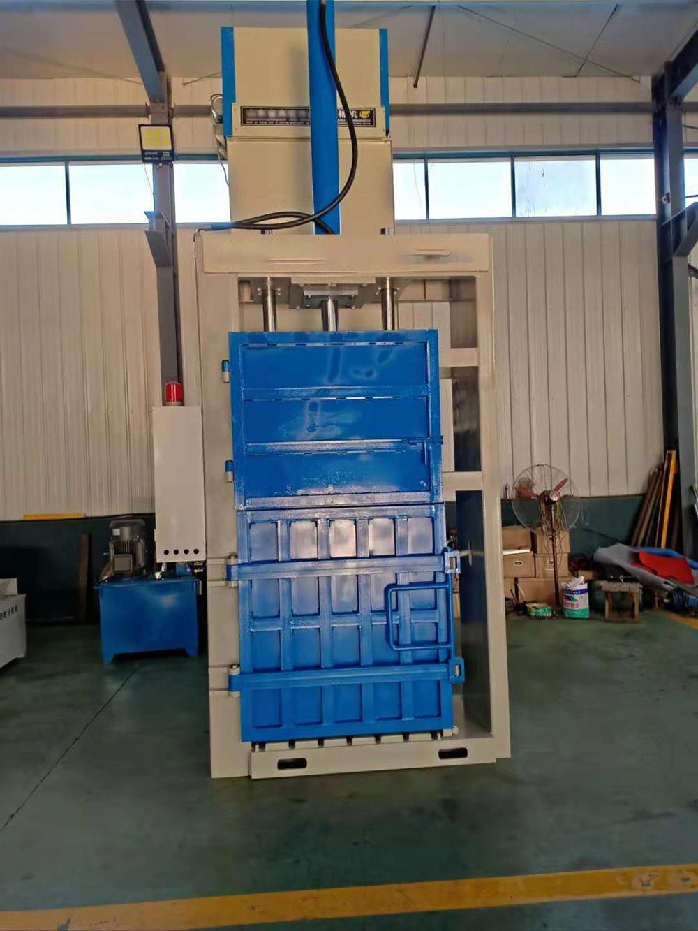 Hot Selling Garment Textile Recycling Machinery Double Chamber Vertical Garment Baler