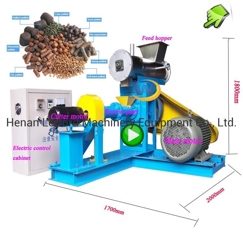 Wet Way Dog Feed Pellet Extruder/Floating Fish Feed Puffing Machine/Cat Feed Making Machine