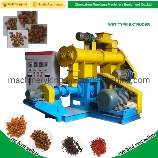 Wet Way Floating Fish Feed Pellet Making Machine/Cat Feed Puffing Machine/Dog Feed ...