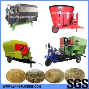 Tmr Dry Hay/Rice Straw Cattle Feed Mixer Equipment with Cutting Roller