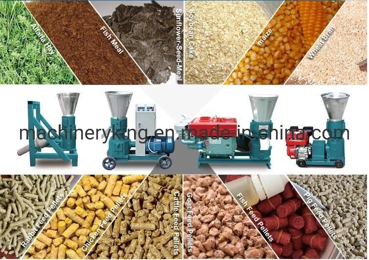 Simple Operation Home Used 250-350kg/H Small Flat Die Pellet Machine for Rabbit Animal Food