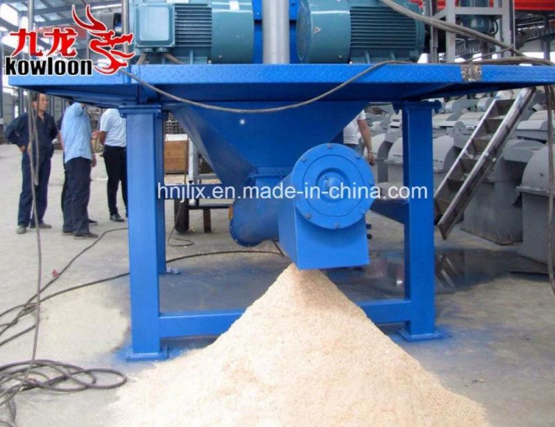 Wood Crusher Processing Chips Into Sawdust or Finer Powder Without Dust Pollution