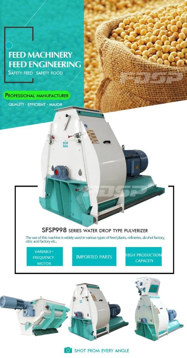Ready to Ship Hammer Mill with Impeller Feeder Cereal Grinder Feed Mill Crusher 15tph