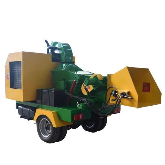 Export Diesel Mobile Wood Chip Machine Large Capacity Wood Chipper with Trilar