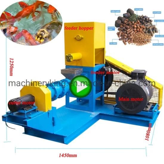Fish Dog Cat Bird Food Processing 300-400kg/H Floating Fish Feed Mill Pellet Extruder ...