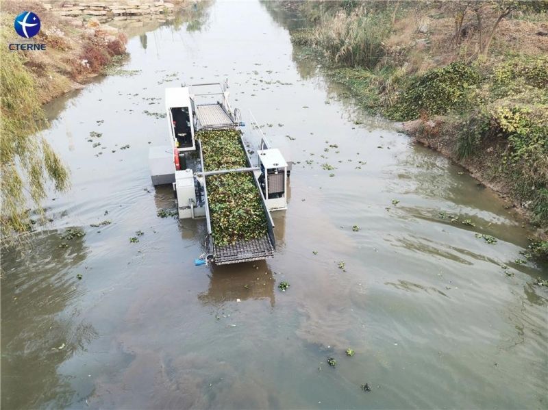 Floating Garbage Collecting Boat Aquatic Grass Harvester