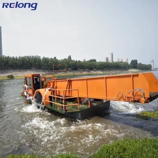 Garbage Salvage Ship Aquatic Water Grass Plant Boat Harvester