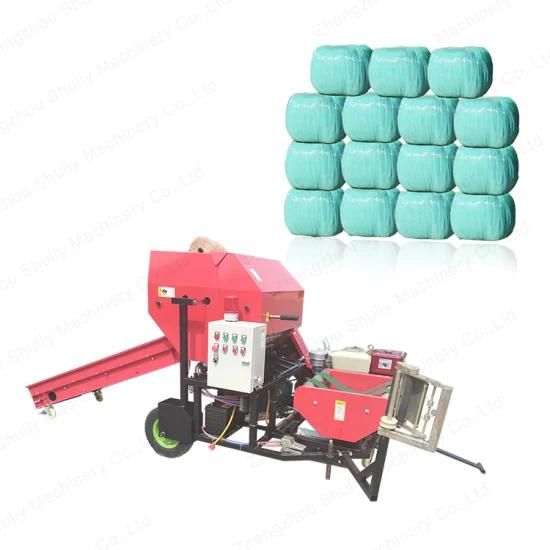 Automatic Round Corn Rice Wheat Straw Grass Silage Packing Baler Machine