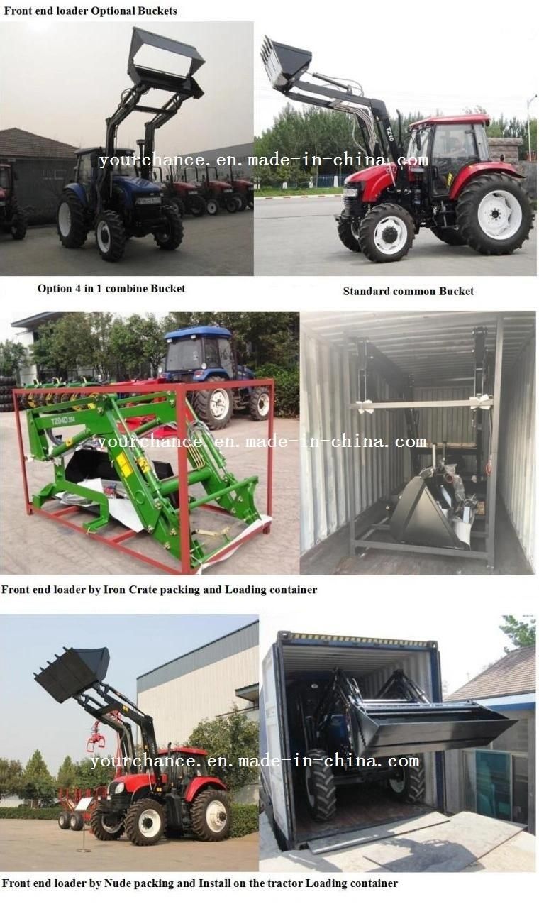 China Factory Sell Tip Quality Tz16D Europe Quick Hitch Type Heavy Duty Big Front End Loader with Multifunctional 4 in 1 Combine Bucket for 140-210HP Tractor