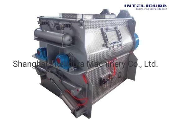 Stainless Double Shaft Animal Poultry Fish Aqua Cattle Swine Powder Feed Mixing Machine