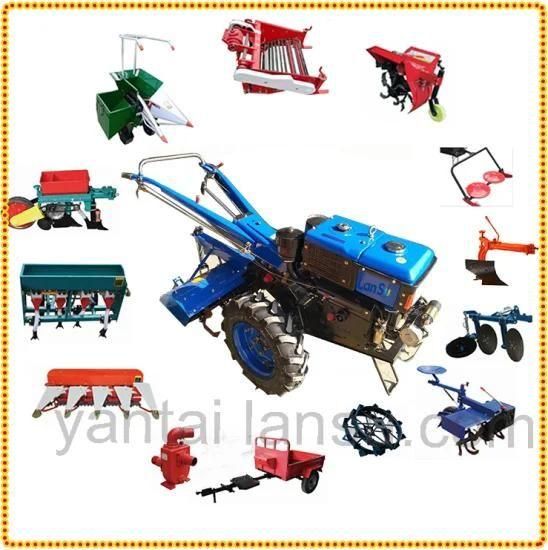 China Hot Sale 2 Wheels Walking Tractor with Rotary Tiller Diesel Engine Good Quality