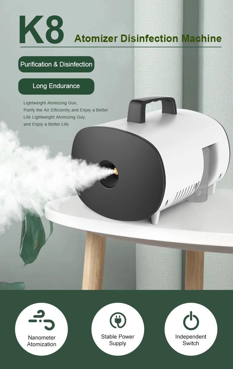 K8 Atomizing Portable Sterilizer Automatic Constant Temperature Smoke Disinfector K8 Fogging Machine