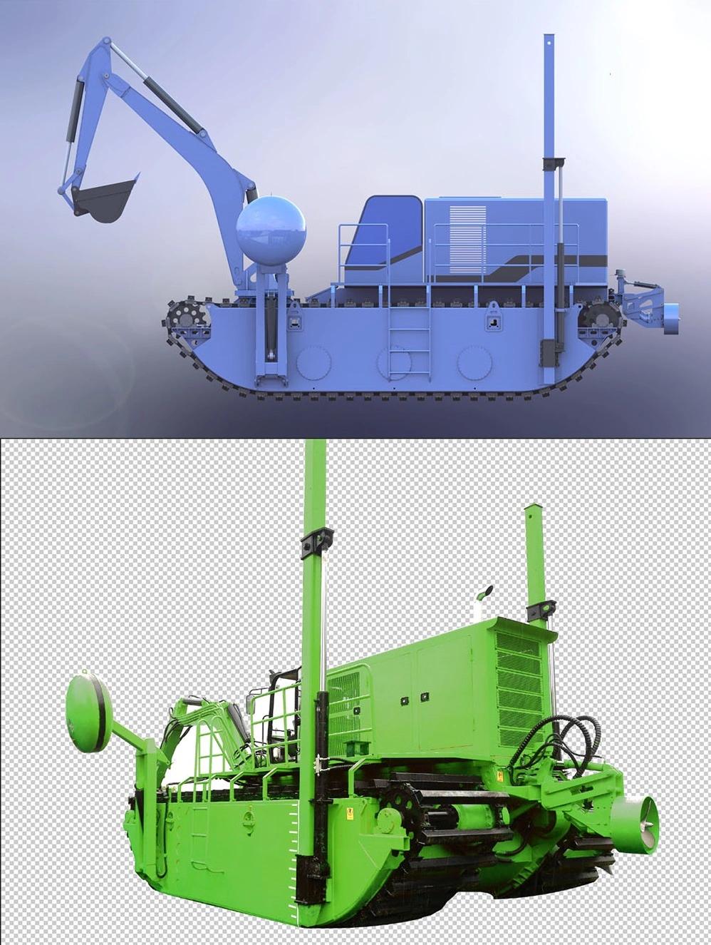 Multifunctional Water Dredger/Amphibious Dredger with Crawler/Amphibious Excavator for Different Waterway