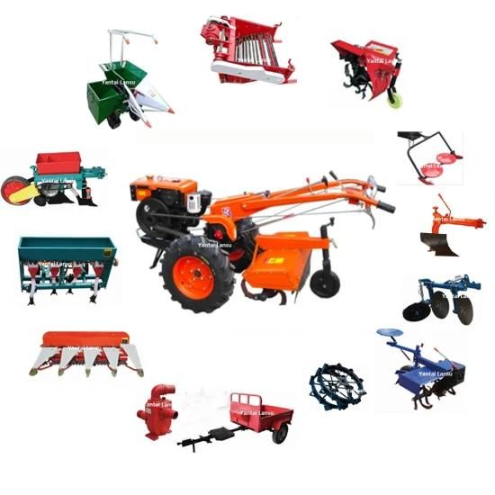 Walking Tractor with 1 Row or 2 Rows Maize Planter with Wheat Reap Harvester Harvesting ...