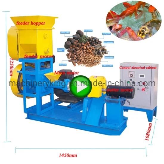 Factory Price Floating Fish Feed Pellet Making Extruder Machine