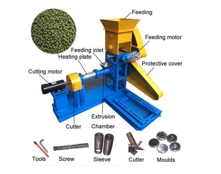 200-250kg/H Floating Fish Feed Pellet Making Machine Extruder Animal Dog Cat Pet Feed Pellets Machine