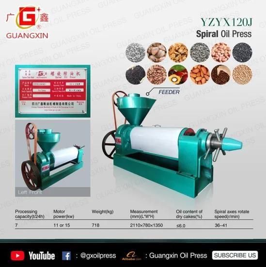 Guangxin Manufacturing Machine Edible Vegetable Oil Press Price with Longer Chamber