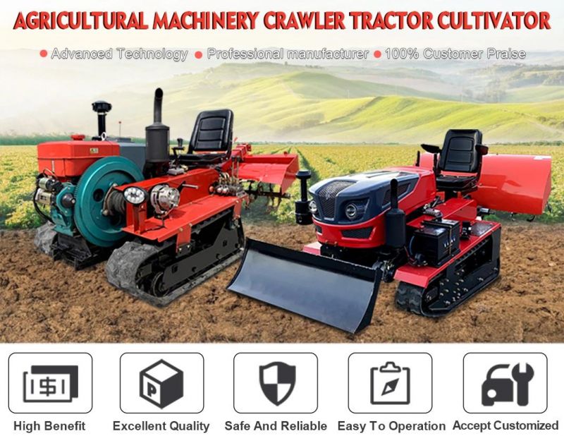 High Benefit Mini Tractor Crawler 40-60HP Tractor Tracks Crawler Cultivator for Swamp