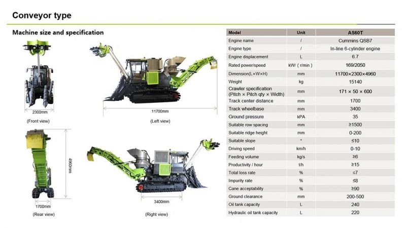 Zoomlion As60t Crawler-Type Sugarcane Harvester Agricultural Machinery