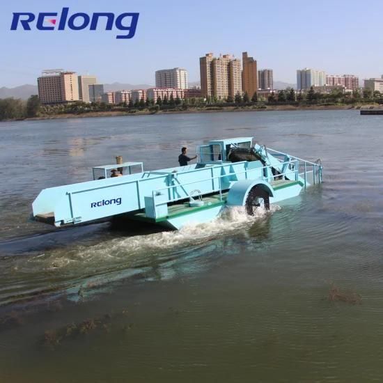 Small River Aquatic Plant Floating Garbage Cleaning Weed Cutting Dredger Vessel