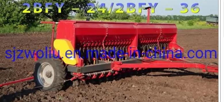 Big Farm Using Trailed Type 24 Rows Grain Seed Drill with Fertilizer, Sweet Sorghum, Wheat, Oats Seed Drill, Agricultural Machinery
