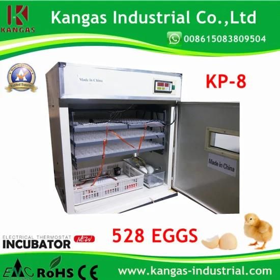 CE Proved High-Efficient Digital Hold 528 Chicken Eggs Incubators