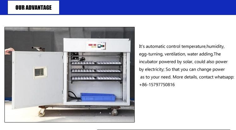 Fully Automatic Chicken Solar Incubator 1000 Eggs Hatcher Machinery