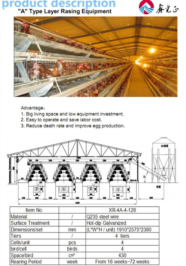 Stepped Chicken Cages Capacity 98 Chickens for Layer Hens Poultry Equipment