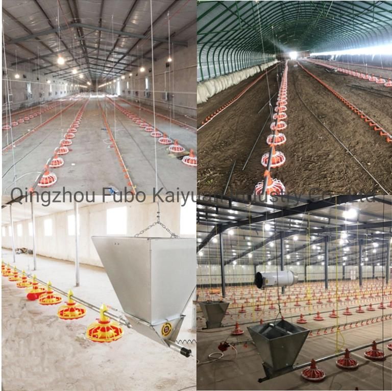 Poultry Farming Broiler Automatic Pan Feeding and Nipple Drinking System