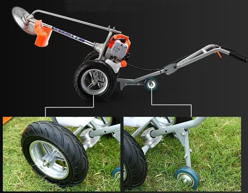 Double Hand-Pushed Brush Cutter Scythe Mower Lawn Mower, Hand-Pushed Trimmer, Grass Cutter