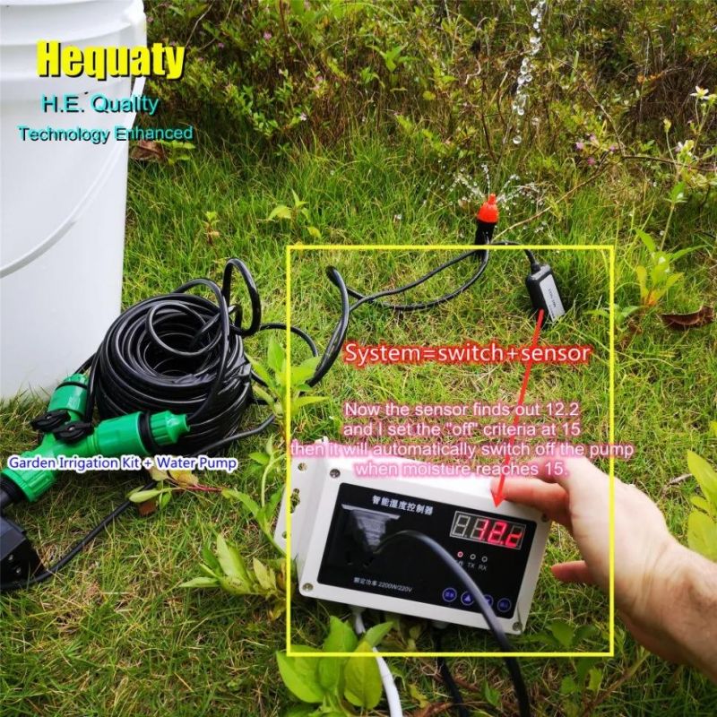 Smart Garden Watering Pump Control Max 2200W Switch with Soil Moisture Sensor, Customized for 110V or 220V and Power Plug Types