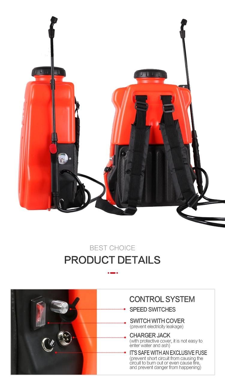 16L Plastic Electric/Battery Backpack Manual Agriculture Sprayer (SX-MD16E-2)