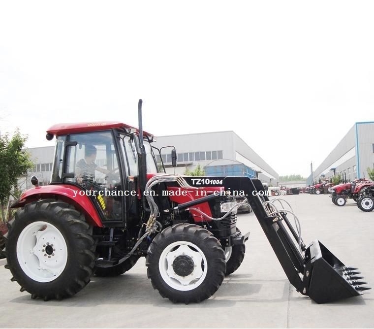 Congo Hot Sale Tz10d 70-100HP 4WD Wheel Farm Tractor Quick Hitch Front End Loader with ISO Ce Certificate