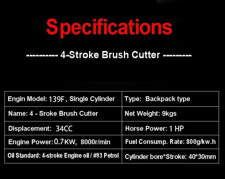 Emas 4 Stroke Brushcutter Backpack Paddy Cutter Harvestor Brush Cutter 139f
