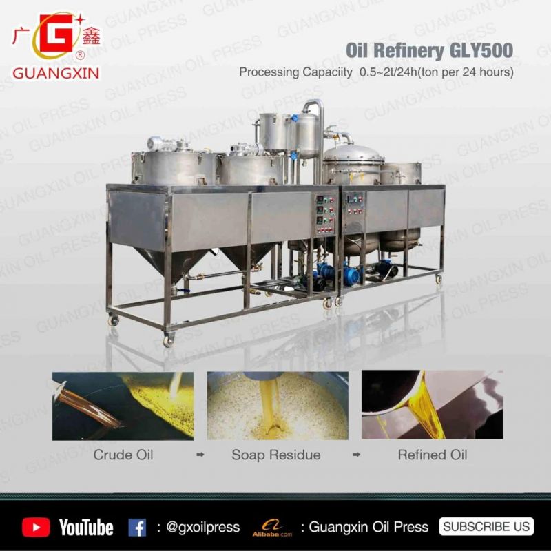 Crude Sunflower Seed Soybean Flax Cottonseed Peanut Vegetable Oil Making Press Refining Refinery