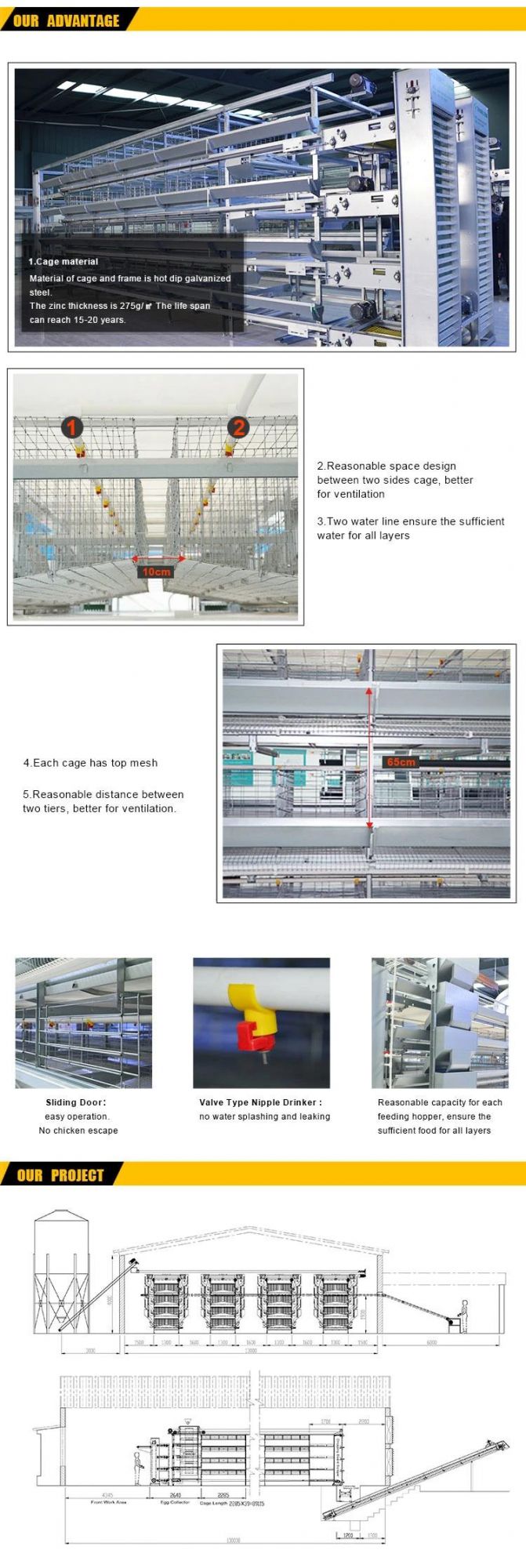 H type Automatic Pullet Cage Poultry Equipment