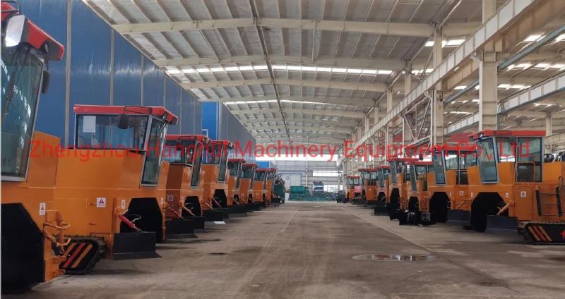 Windrow Compost Turner for Organic Fertilizer with Hydraulic Lifting Crawler Driven Liquid Tank and Sprayer Air Conditioner