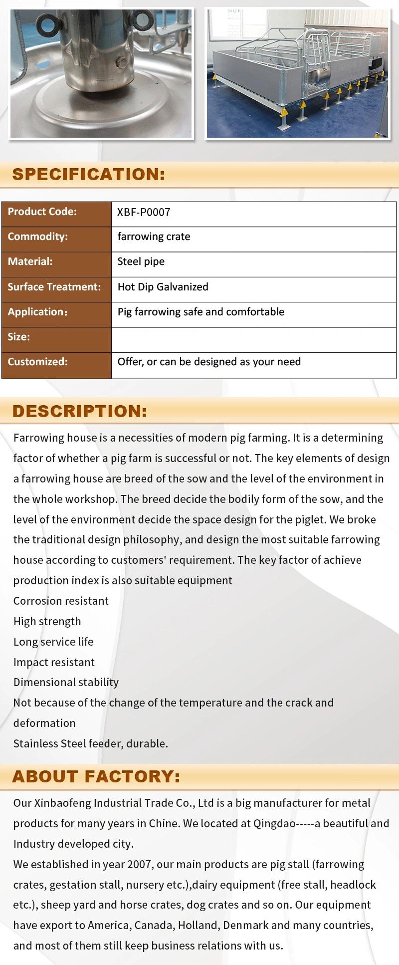 Factory Direct Galvanized Farm Equipment Pig Farrowing Box/Pen Manufacturer