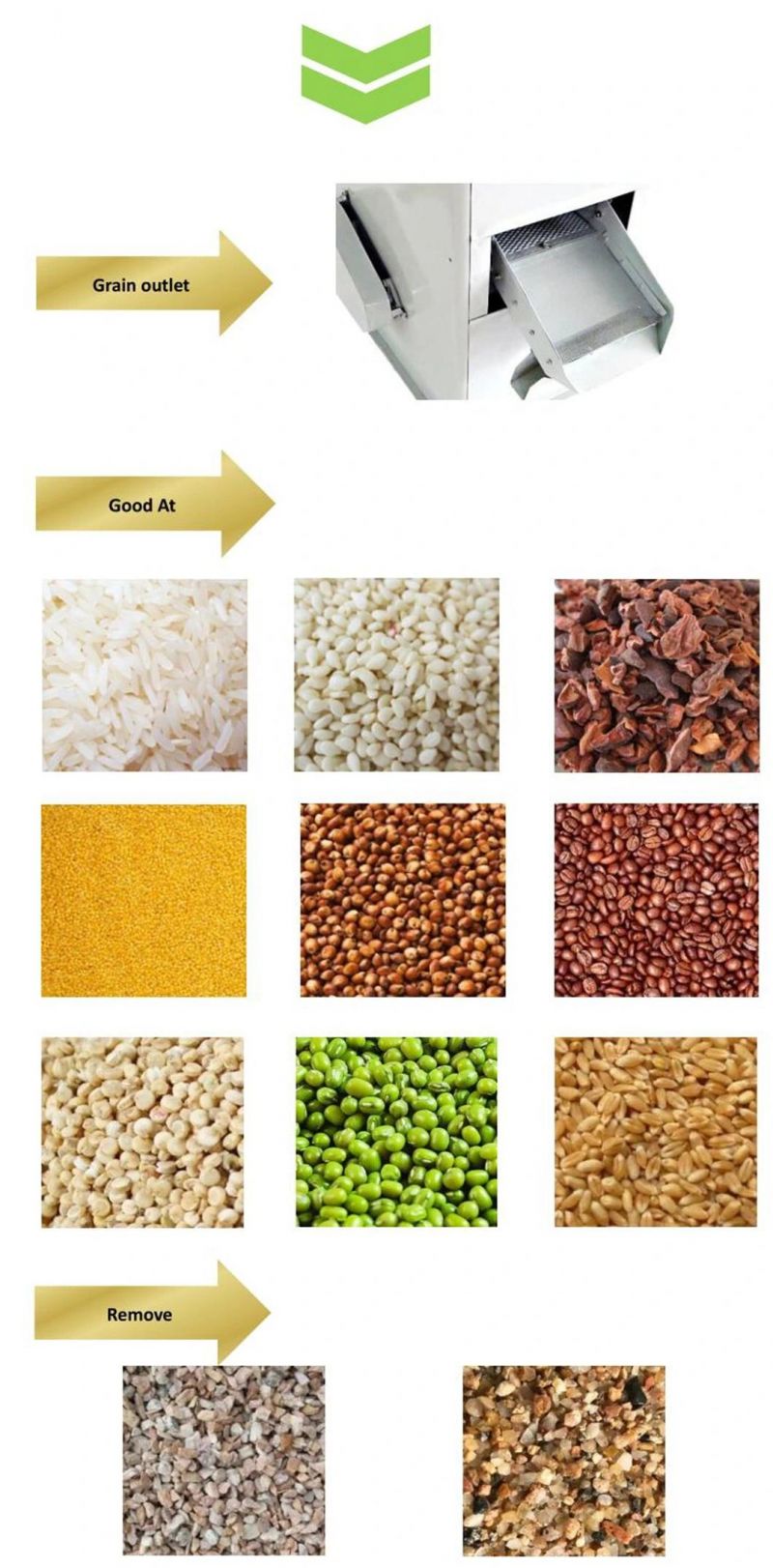 Rice Mill De Stoner for Seed Grain Beans