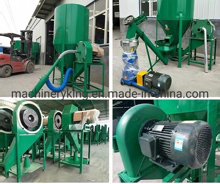 Combined Grain Crusher Vertical Feed Mixer/Self Suction Chicken Feed Mixing Machine for Grain Feed