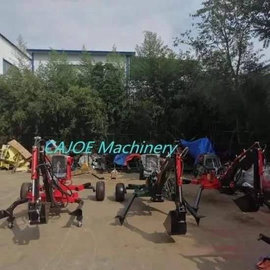 9 HP Petrol Engine 140 Degree Swing Angle Mini Excavator Backhoe with Transport Casters ...
