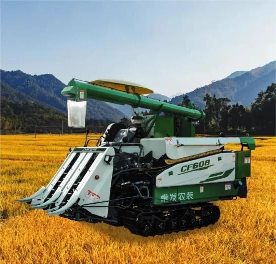 Rice Wheat Corn Seed Track Type Combine Soybean Wheeled Harvester with Creeper