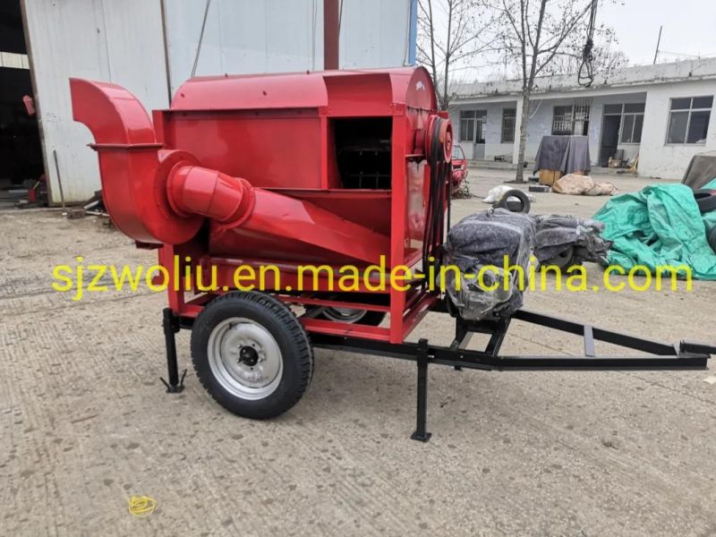 Hot Sale Large Productivity Diesel Engine Type Rice & Wheat Threshing Machine with 2 Wheels, Agricultural Machine