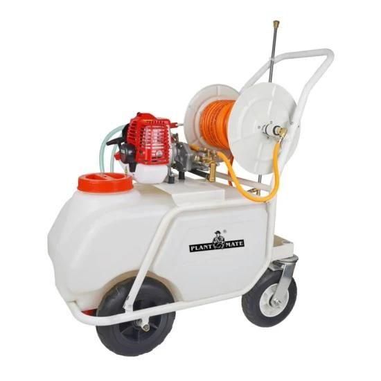 60L Tank Gasoline Engine Powered Pump Sprayer with Wheels and Hose Reel