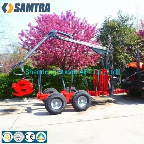 Forest Machinery Log Loader Trailer with Crane for Tractor