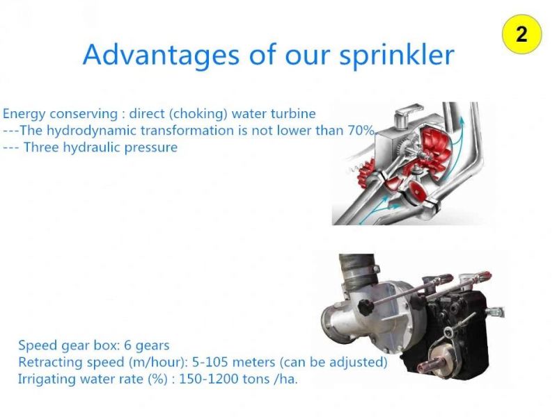 High Efficiency of Jp 75-300 Hose Reel Water Irrigating Boom Spray System