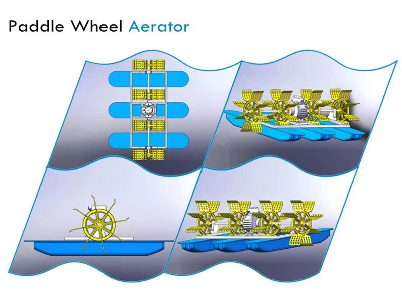 0.75kw 220V Elecrtic Aerator Shrimp Pond Paddle Wheel Aerator with 2PCS Impellers