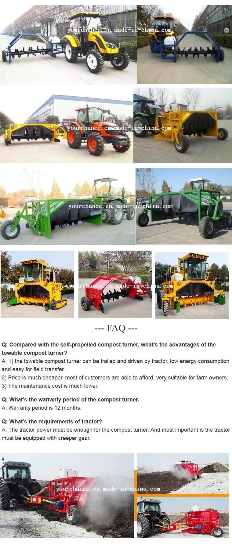 China Factory Supply Zfq350 3.5m Width Manure Compost Windrow Turner Organic Fertilizer Making Machine with ISO Co CE Certificate